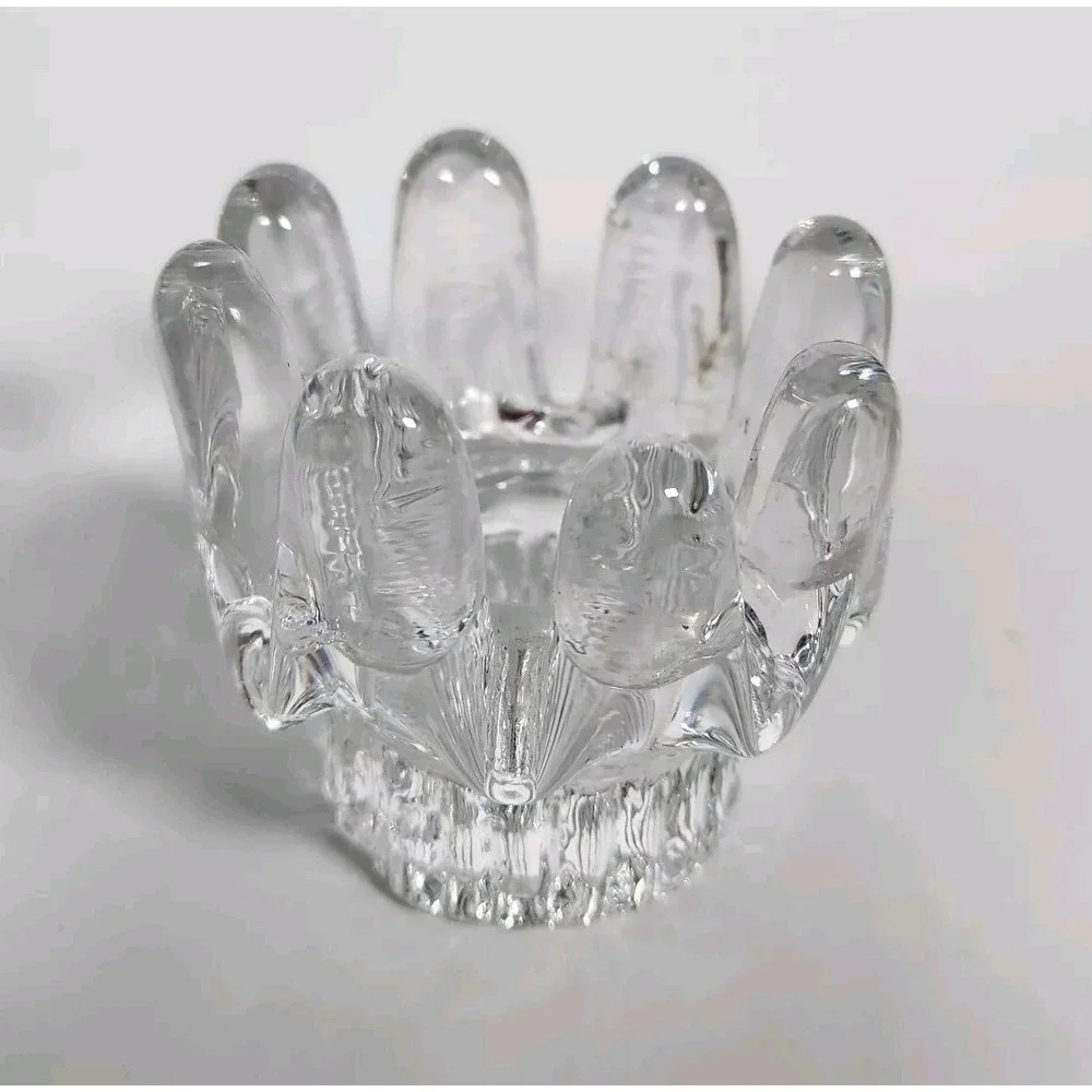 Kosta Boda Sunflower Votive Candle Holder Goran Warff Vintage Glass 70s MCM 3.75